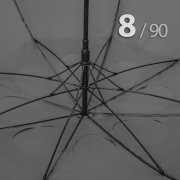 Зонт трость Ame Yoke L90-STORM (03) Серый, очень большой купол, воздушный клапан, чехол на лямке