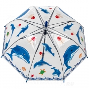 Зонт детский прозрачный, свисток Diniya 2651 (16307) Дельфин