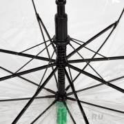 Зонт детский со свистком прозрачный Vento 3500 17053 Зеленый кант