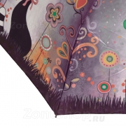 Зонт женский Diniya 103 (17177) Цветы кошки Бордовый (сатин)