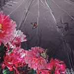 Зонт женский MAGIC RAIN 7337 (11394) Роскошь пионов Серый (сатин)
