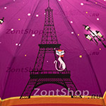 Зонт женский Zest 23847 4389 Кошка в Париже Фиолетовый
