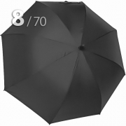 Зонт трость Ame Yoke L70-8S (01) Черный (усиленный, при ветре не выворачивается)