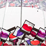 Зонт трость женский прозрачный Fulton Lulu Guinness L719 3079 Губы (Дизайнерский)