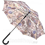 Зонт трость женский Prize 165 10095 Завитушки серый
