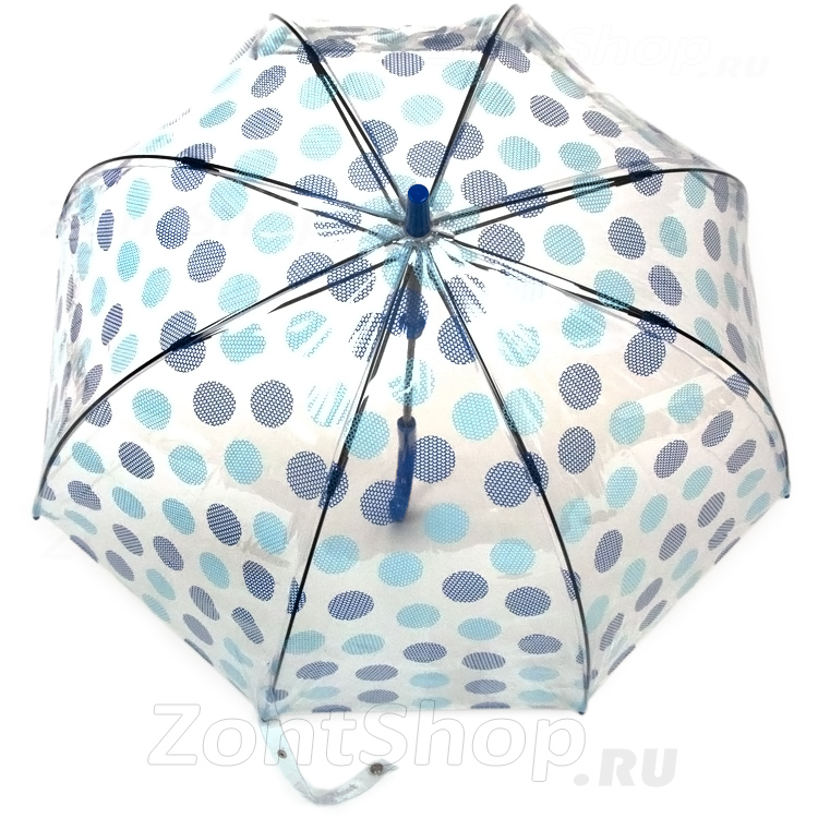 Зонт трость женский прозрачный от солнца и дождя Fulton L787 3114 Горох