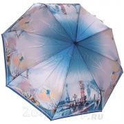 Зонт женский Diniya 132 (17189) Романтика голубой (сатин)
