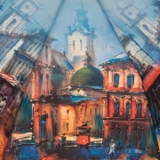 Зонт женский LAMBERTI 73745 (16650) Городская акварель
