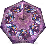 Зонт женский Три Слона 090 (E) 11053 Фиолетово-розовые розы и бабочки (сатин)