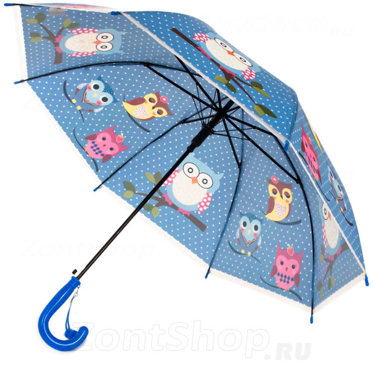 Зонт детский со свистком Torm 14801 15102 Забавные совята Синий