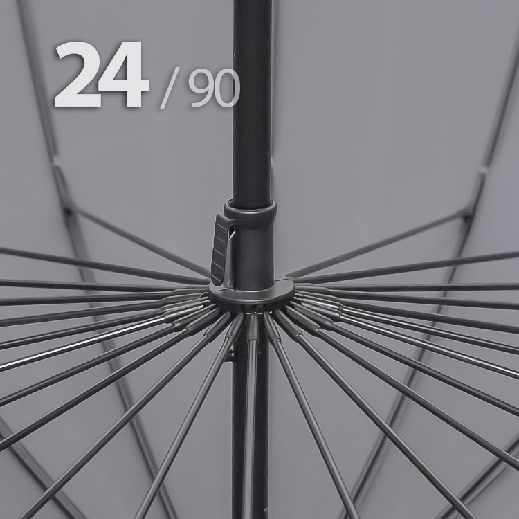 Зонт трость Ame Yoke L90-24 (03) Серый (супер большой купол, чехол на лямке, 24-спицы)