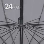 Зонт трость Ame Yoke L90-24 (03) Серый (супер большой купол, чехол на лямке, 24-спицы)