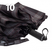 Зонт Три Слона M-6155 (17883) Клетка Черный, семейный с увеличенным куполом