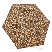 Зонт женский легкий мини Fulton L501 4023 Леопард с блестками