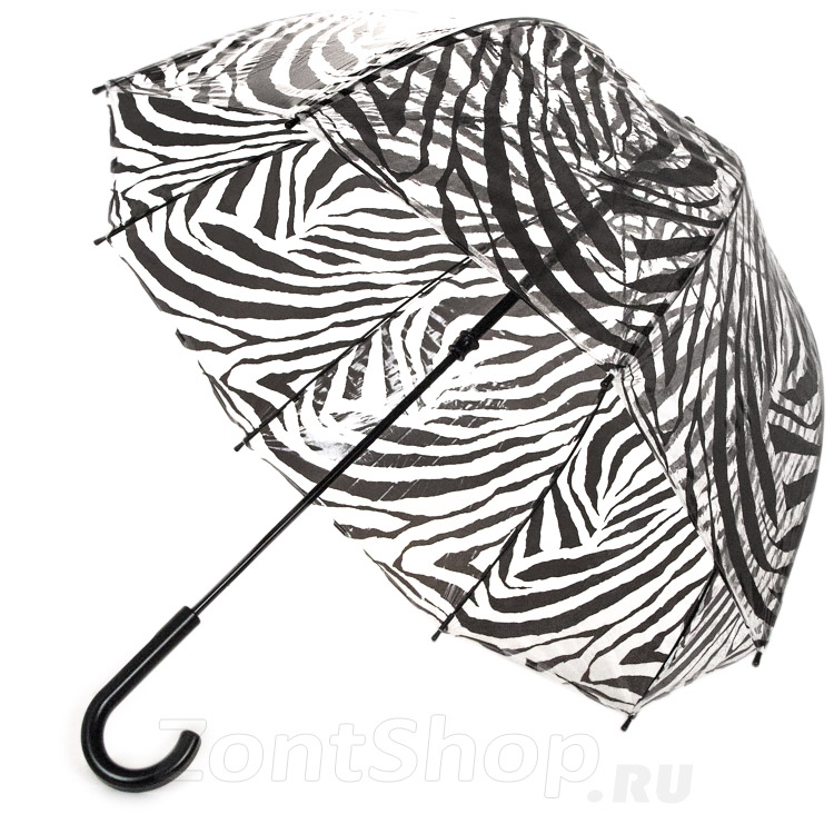 Зонт трость женский прозрачный Fulton L042 2519 Зебра