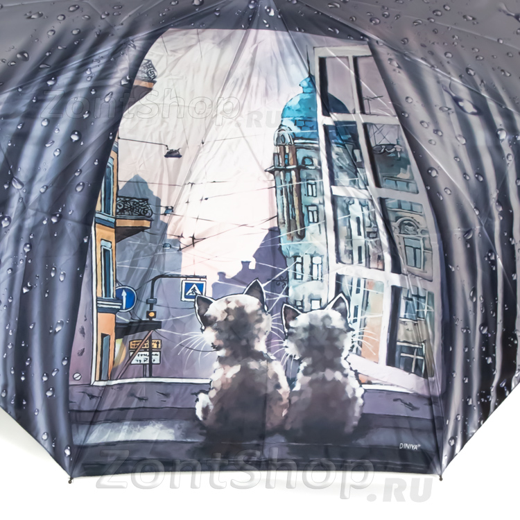 Зонт женский Diniya 130 17087 Котята на окне