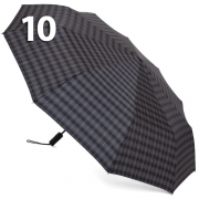 Зонт Три Слона M-6155 (17886) Клетка Серый, семейный с увеличенным куполом
