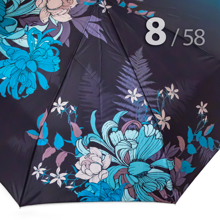 Зонт Три Слона L-3825 (N) 18525 Голубые хризантемы (сатин)