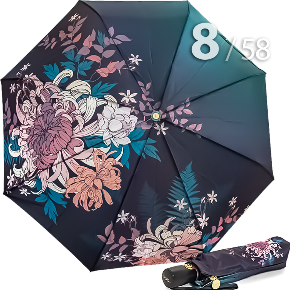 Зонт Три Слона L-3825 (N) 18523 Коричневые хризантемы (сатин)