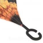 Зонт трость наоборот женский ArtRain 11989 (14234) Махровая ромашка