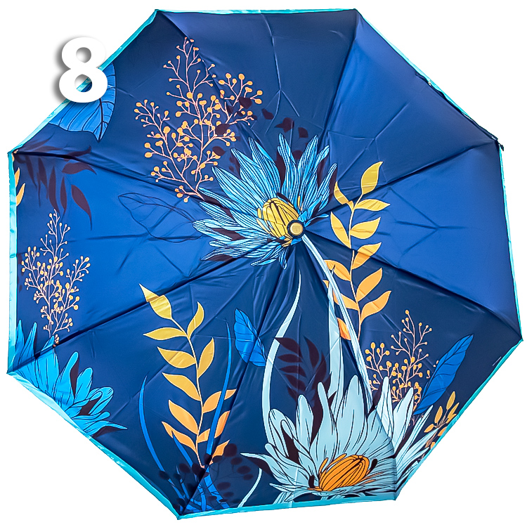Зонт Три Слона L-3854 (A) 18764 Цветы, Синий (сатин)