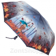 Зонт Diniya 177 (17669) Кот под зонтом Серый (сатин)