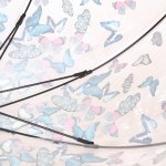 Зонт трость женский прозрачный Fulton L042 3544 Дождь из бабочек