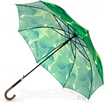 Зонт трость женский HENRY BACKER U-11202 Листья (сатин)