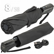 Зонт Три Слона M-8606 Аккумуляторный в тубусе Черный