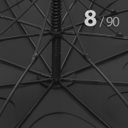 Зонт трость Ame Yoke L90-STORM (01) Черный,  очень большой купол, воздушный клапан, чехол на лямке