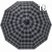 Зонт Три Слона M-6155 (17888) Клетка Черный, семейный с увеличенным куполом