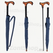 Трость зонт MZ-60-L (2) HELPER 2 в 1 Синий