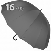 Зонт трость Ame Yoke L90-16 (03) Серый (очень большой купол, чехол на лямке, 16--спиц)