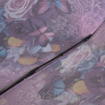 Зонт женский Три Слона 090 (E) 11053 Фиолетово-розовые розы и бабочки (сатин)