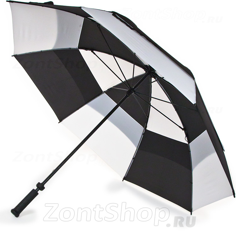 Зонт-Трость Гольфер Fulton Черный Белый