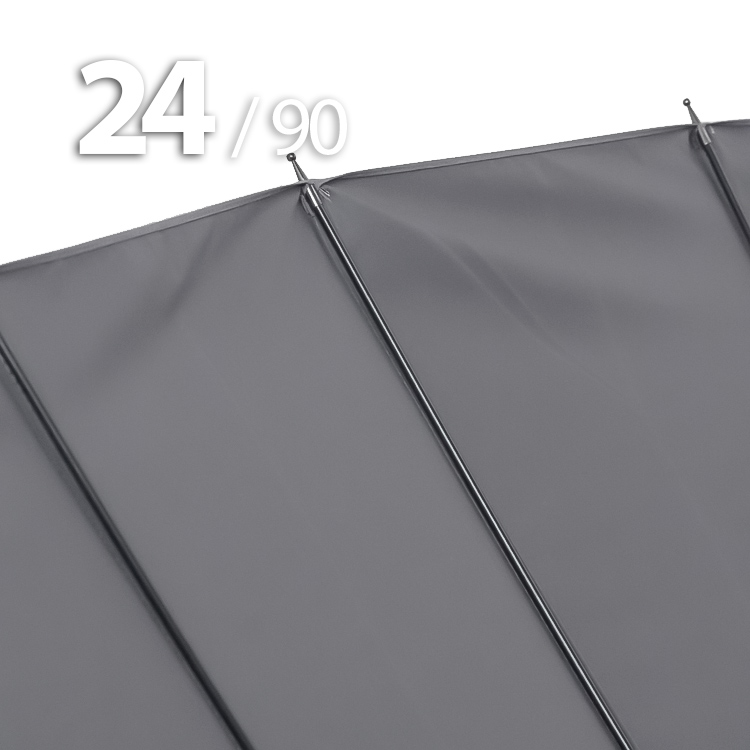 Зонт трость Ame Yoke L90-24 (03) Серый (супер большой купол, чехол на лямке, 24-спицы)