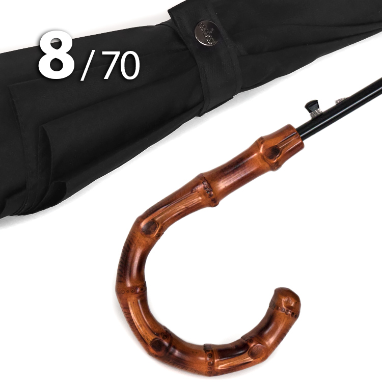 Зонт трость Три Слона M2710 Черный, ручка бамбук