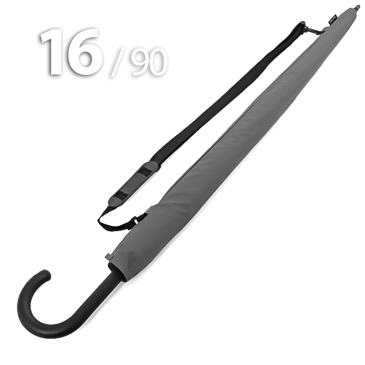 Зонт трость Ame Yoke L90-16 (03) Серый (очень большой купол, чехол на лямке, 16--спиц)