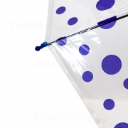 Зонт детский со свистком прозрачный Style 1563 16157 Горох Синий