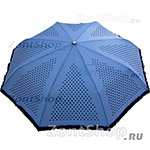 Зонт женский Три Слона 118 рюши Горох 4998 Синий светлый