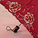 Зонт женский Три Слона 180 вышивка в сумке 3650 Бордо