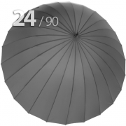 Зонт трость Ame Yoke L90-24 (03) Серый (супер большой купол, чехол на лямке, 24-спицы)
