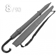 Зонт трость Ame Yoke L90-STORM (03) Серый, очень большой купол, воздушный клапан, чехол на лямке