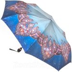 Зонт женский Три Слона L3838 13805 Узоры на синем (сатин)