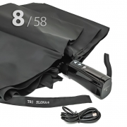 Зонт Три Слона M-8606 Аккумуляторный в тубусе Черный