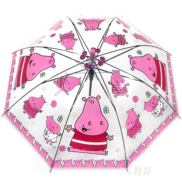Зонт детский со свистком Torm 14807 13164 Веселая семейка прозрачный
