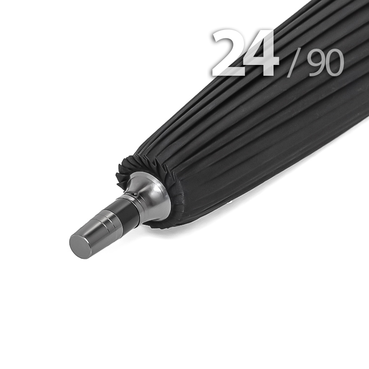 Зонт трость Ame Yoke L90-24 (01) Черный (супер большой купол, чехол на лямке, 24-спицы)