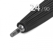 Зонт трость Ame Yoke L90-24 (01) Черный (супер большой купол, чехол на лямке, 24-спицы)