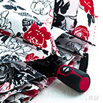 Зонт женский 7441465 RB Red & Black Fashion 8460 Красные черные розы