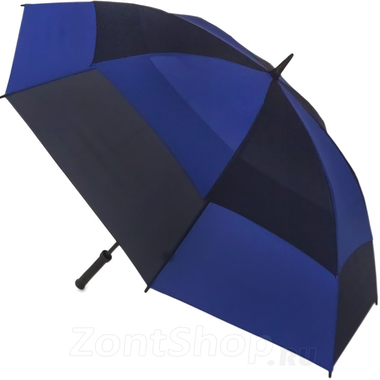 Зонт трость мужской гольфер Fulton S669 2167 Storm Черно-синий двойной